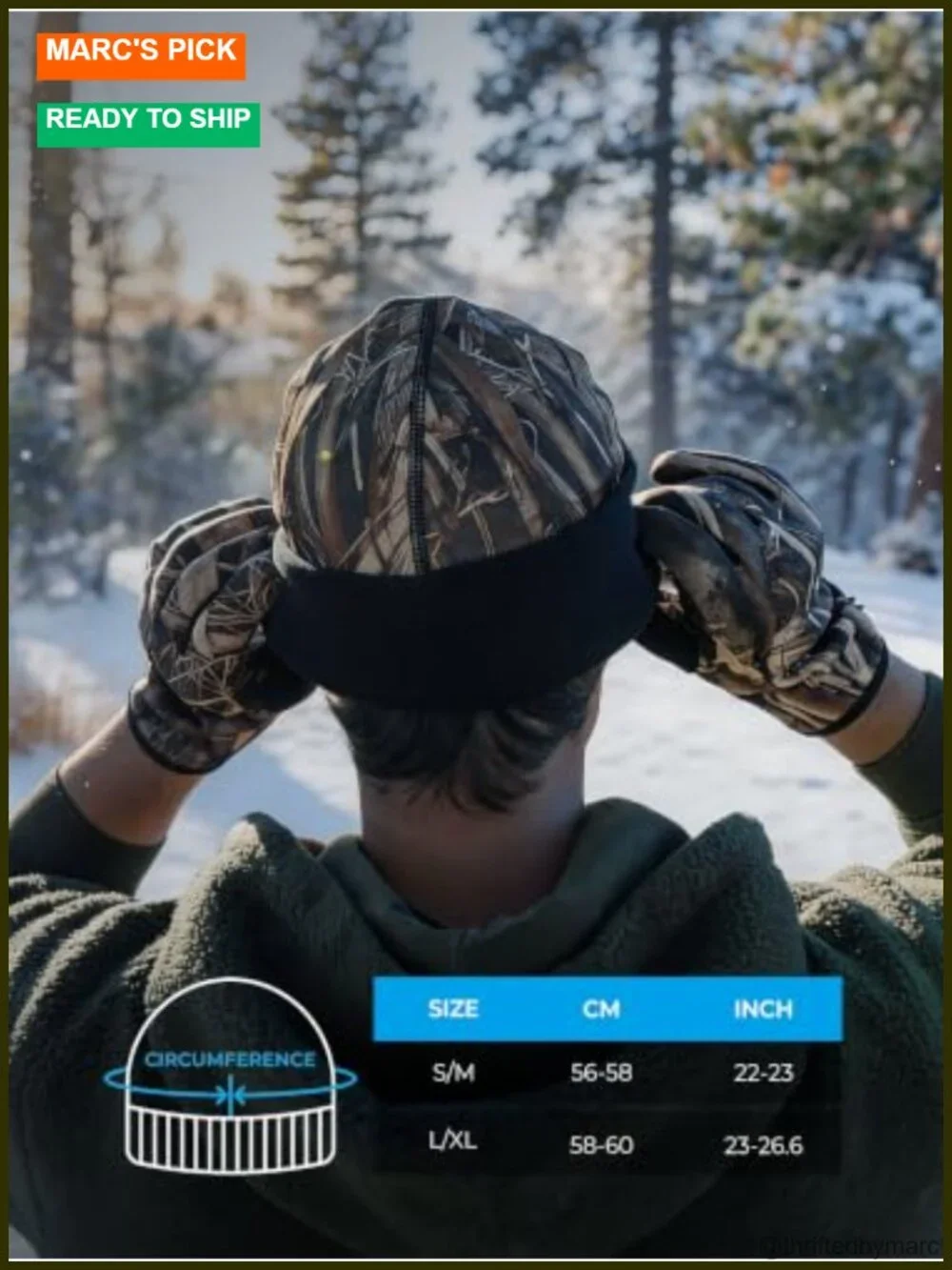 Waterproof Fleece-Lined Beanie Hat for Cold Weather Outdoor Use